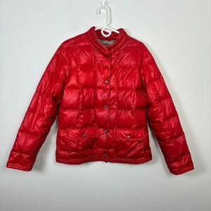 Eddie Bauer Vintage Down Puffer Jacket Womens XXL Snap Front Quilted Winter Coat